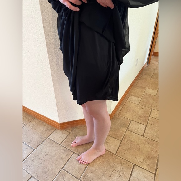 Signature Studio Black Pleated Keyhole Tie collar Long Sleeve Dress Size Medium - Picture 8 of 11